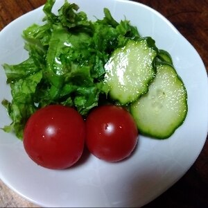 きゅうりレタストマトのサラダ